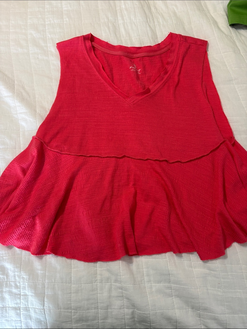 Free People coral sleeveless peplum top